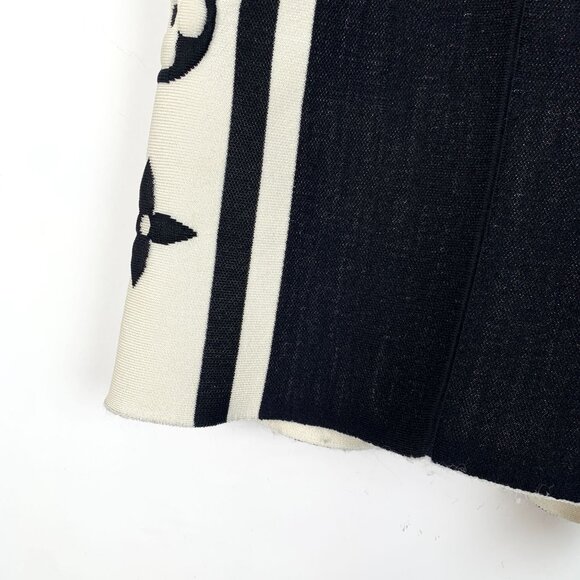 Louis Vuitton Wool Blend Black & White High-Waisted Shorts With Logo Details - Picture 5 of 7